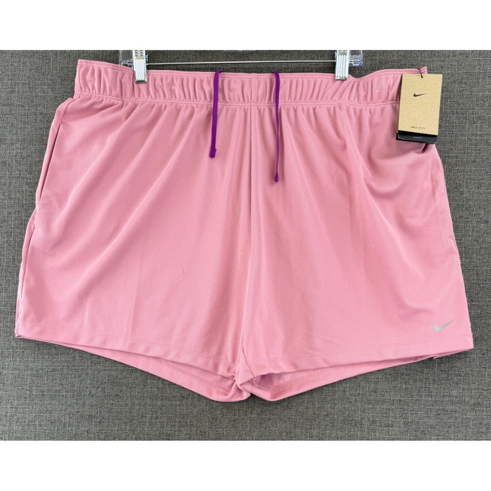Nike Dri-FIT Womens Training Shorts XXL Pink Purple Drawstring DX6024-699